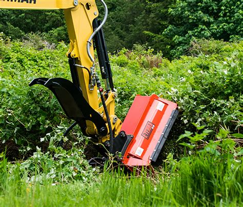 compact excavator flail mower|excavator mounted flail mower.